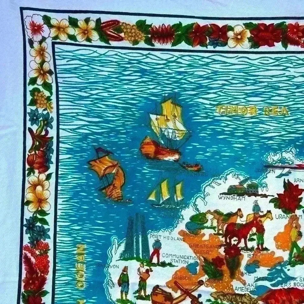 Vintage Australia Map Wall Hanging Tapestry Art